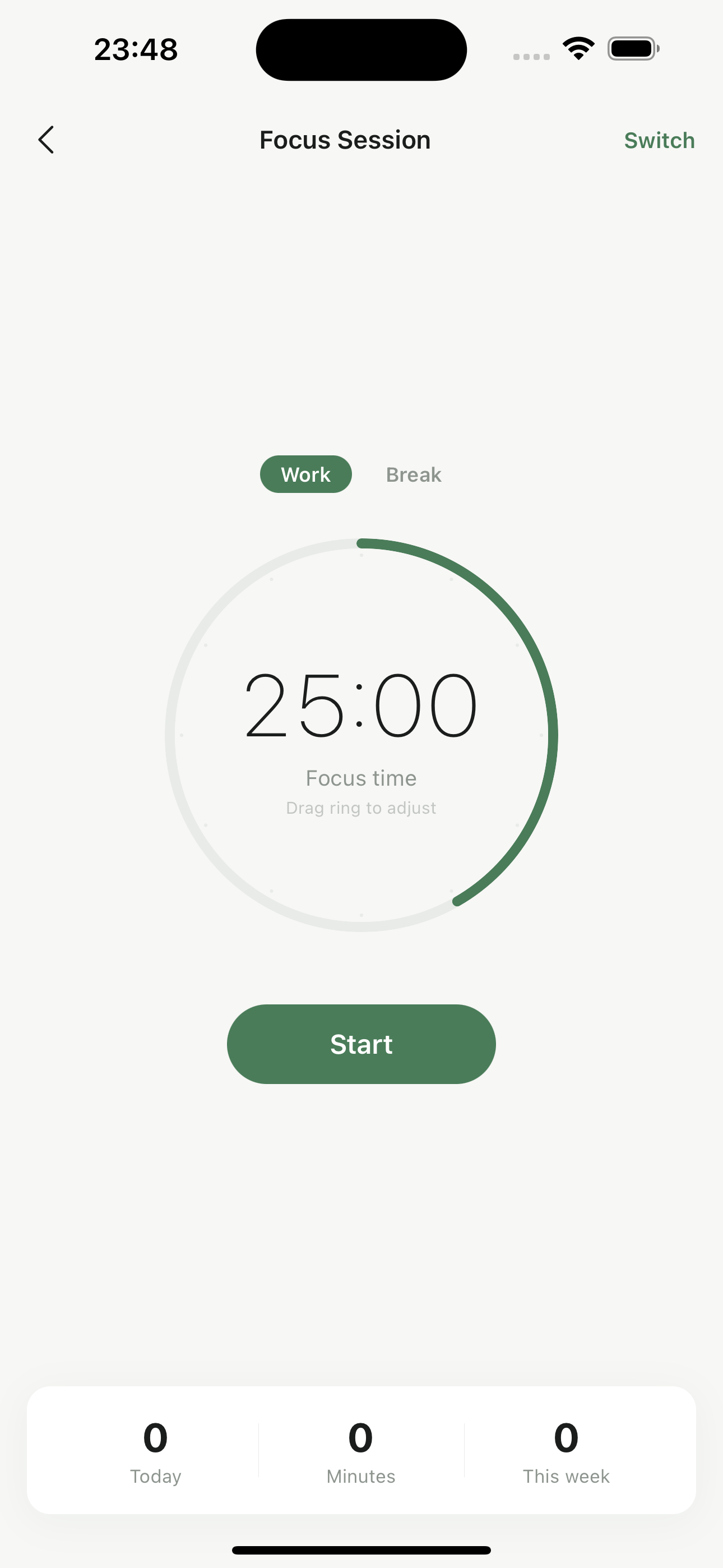 Pomodoro focus timer